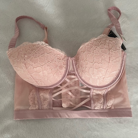 NWT ASOS New Look Pink Lace Bra/Bustier - Picture 1 of 5